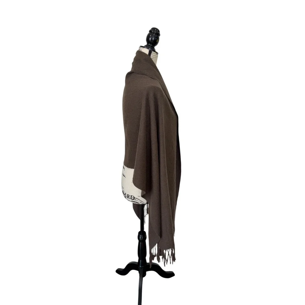 Country Field Tradition Brown Solid Wool Wrap Scarf, OS